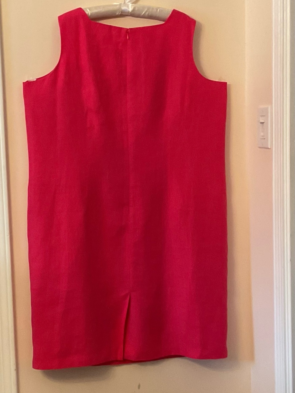 Irish LINEN Plus Size 20 W Talbots Hot Pink Sleeveless Shift Dress - Picture 3 of 4